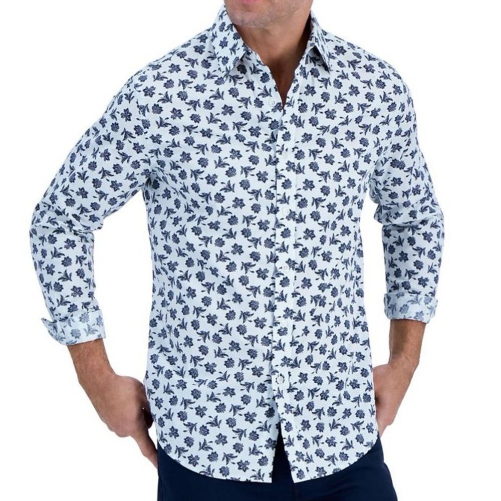 Mens Club Room Refined Woven Button Down Shirt NWT - B5
